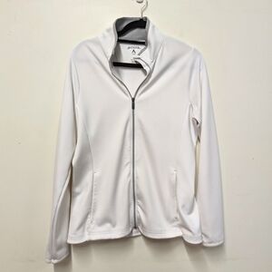 Antigua Golf Jacket White Stretch Full Zip Active wear S